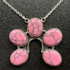 Sterling Silver 925 Pink Gibbsite Handmade Naja Pendant Necklace